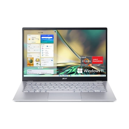 Acer Swift 3 SF314-44-R3ZM Laptop | 14" Full HD IPS | 100% sRGB | AMD Ryzen 5 5625U Hexa-Core Processor | AMD Radeon Graphics | 16GB LPDDR4X | 512GB SSD | Wi-Fi 6E |Backlit Keyboard|Windows 11, Silver