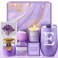 thumbnail image 1 of Cesta de regalo para spa MADDIFY Lavender, juego relajante con vaso, 1 of 7
