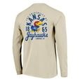 thumbnail image 3 of Men's Natural Kansas Jayhawks Comfort Colors Mascot Overlay Long Sleeve T-Shirt, 3 of 3