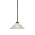 thumbnail image 1 of Toltec 3401-BN-702 Paramount 1 Light Pendant In Brushed Nickel Finish With 12" Gold Ice Glass, 1 of 1