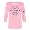 thumbnail image 4 of Conairie Women 4th of July Tops Relaxed Fit Crew Neck Short Sleeve Patriotic T Shirt American Flag Print Basic Blouses Vacation Clothes Pink XXL, 4 of 4