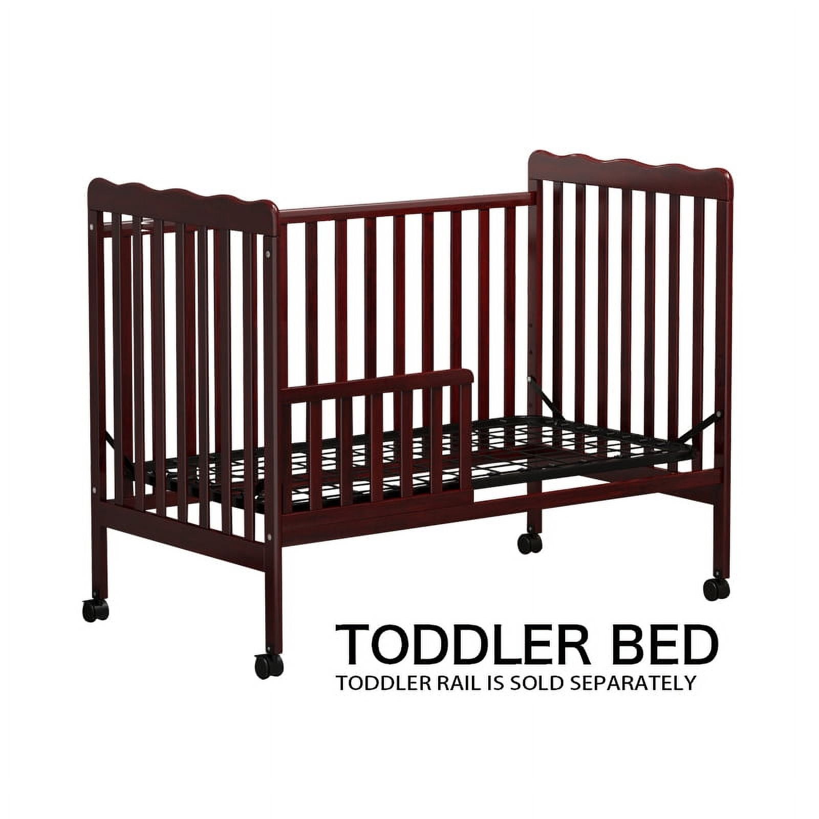Euroco 3-in-1 Convertible Crib, Baby Crib with Drawers, Wood and Metal, Natural