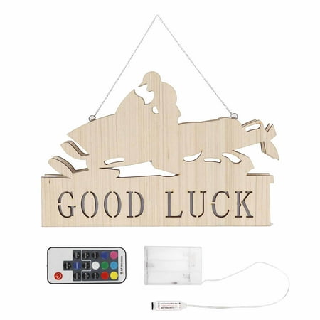 

LED Wall Hanging Light Wooden RGBW 17 Keys Remote Control Night Lamp Motorboat Shape Home Decor