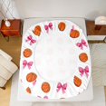 thumbnail image 4 of Manfei Fashion Bow Print Fitted Sheet Full,Basketball Ball Pattern Bed Set,3-Piece,1 Fitted Sheet and 2 Pillowcases, 4 of 6