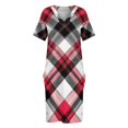 thumbnail image 6 of Red And Green Plaid Pattern Loose Pocket Dress Dresses Summer Summer Dresses for Women, 6 of 9