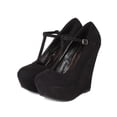 thumbnail image 5 of Breckelles Cilo-35 New Women Suede Round Toe Buckled Round Toe Platform Wedge, 5 of 5