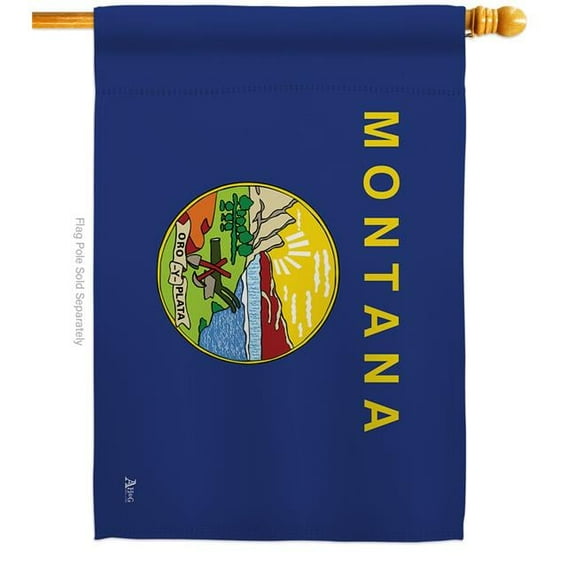 Americana Home & Garden H140527-BO 28 x 40 in. Montana American State House Flag with Double-Sided Horizontal Decoration Banner Garden Yard Gift