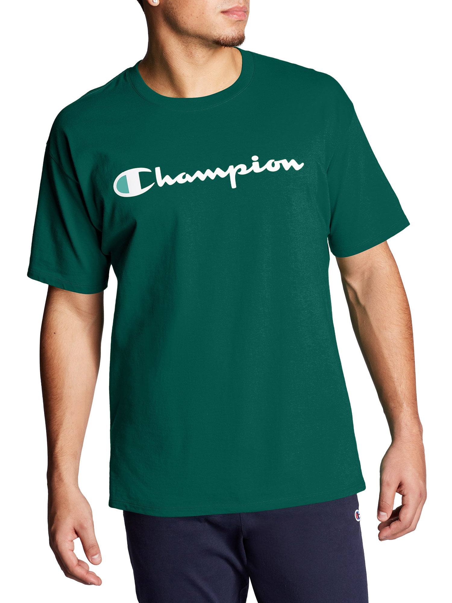 Champion Men's Script Logo Classic Jersey Graphic Tee Shirt, Sizes S ...