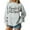 Gray, variant on Women's Fashion Top New Year 2026 Printed Pullover Sweatshirt Holiday Design for Women Casual Celebration Streetwear Top,Dark Gray,L