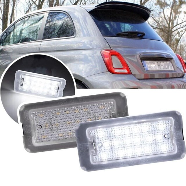 Yassdwbn 51800482 LED License Number Plate Light Lamp For Fiat Abarth White New