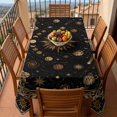 thumbnail image 5 of Golden Black Vintage Rectangle Tablecloth, Universe Planet Middle Century Waterproof & StainResistant Tablecloth, Washable Oil-proof Table Cover for Dining/Party/Wedding/Camping/Buffet 60x120 In, 5 of 9