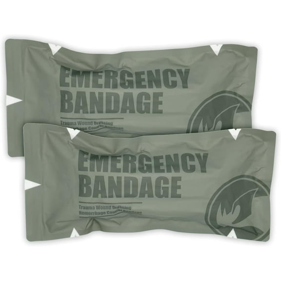 RHINO RESCUE Emergency Bandage, Compression Trauma Dressing, Sterile Tactical First Aid Kit, 2 Count