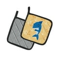 thumbnail image 2 of Caroline's Treasures Shark on Beige Nautical Pair of Pot Holders, 2 of 2