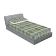 thumbnail image 3 of Ambesonne Geometric Fitted Sheet & Pillow Sham Set, English Folk Texture, Full, Slate Blue Blue Grey, 3 of 3