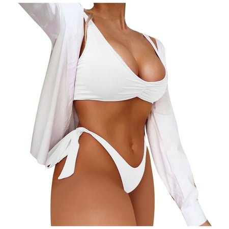 

KDDYLITQ Womens Sexy Teddy Bra and Panty Sets Plus Size Babydoll Lingerie Tie Lingerie Set White M