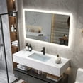 thumbnail image 2 of Costway Wall Mounted Rectangle Bathroom LED Mirror Dimmable Touch 3-Color Frameless, 2 of 11