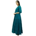 thumbnail image 2 of Bimba Women's 3/4 Sleeve Summer Cotton Maxi Dress Drawstring Waist, 2 of 7