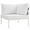 White, variant on Afuera Living Modern Fabric Patio Corner Chair in Gray/White