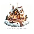 thumbnail image 3 of Acrylic Snow House Christmas Ornament, 3.94 Inch Lighted Hanging Decoration, Winter Cottage Pendant for Holiday Tree and Festive Gift Giving, 3 of 7