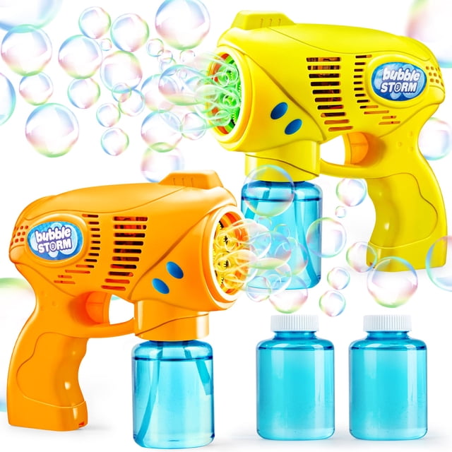 Bubble Guns JOYIN 2 pistolas de burbujas con recarga de 2 burbujas, 147 ml