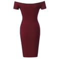 thumbnail image 2 of FashionOutfit Women's Solid Midweight Stretch Ribbed Off Shoulder Bodycon Midi Dress, 2 of 3