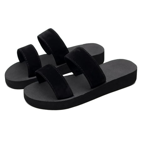

Cathalem Bling Slippers for Women Flowers Slipper Home Breathable Flip-Flops Beach Sandals Shoes Womens Slippers Fuzzy Size 9 Black 6
