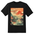 thumbnail image 2 of Plus Size Shirt for Women Black Tops for Women Short Sleeves Shirt for Women Chinese Landscape6 T Shirt Crewneck Shirt for Women 5XL, 2 of 5