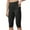 Black, variant on vigerkar Women's Knee Length Capri Leggings with Pockets High Waisted Workout Exercise Yoga Capris Pants for Women Grey, L