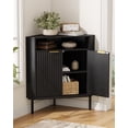 thumbnail image 7 of Joyyskill Fluted Corner Cabinet with Storage, Modern Floor Cabinets with Adjustable Shelf & Metal Legs Wooden Narrow Cabinet Organizer, Black, 7 of 7