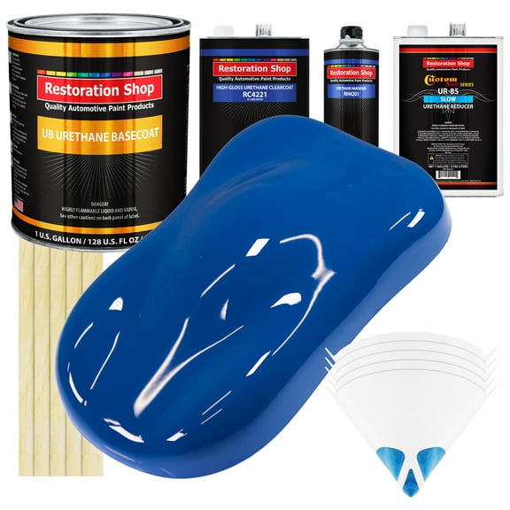 Reflex Blue SLOW 1 Gallon Automotive Car Paint Kit URETHANE BASECOAT & Clearcoat