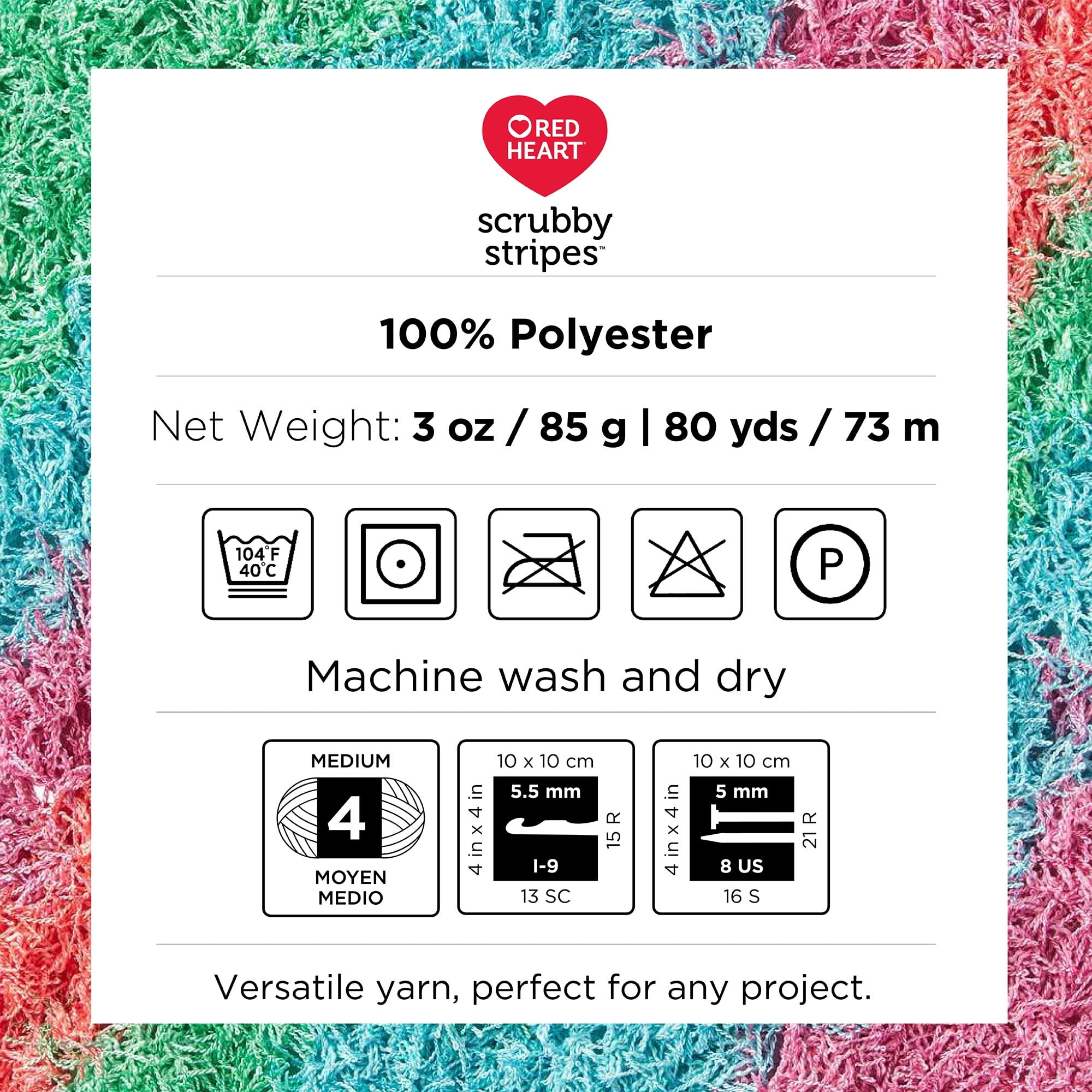 Red Heart® Fil Scrubby™, Polyester #4 Moyen, 3,5oz/100g, 92 Yards