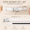 thumbnail image 4 of TRISJEM Unisex White M Buckle Belt, PU Leather Fashion Belt with Statement Letter Buckle, Adjustable Waist Belt for Men and Women, 4 of 8