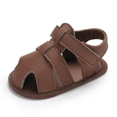 

Baby Shoes summer male baby 0-1 years old ankle-wrapped solid color sandals toddler shoes one-piece delivery