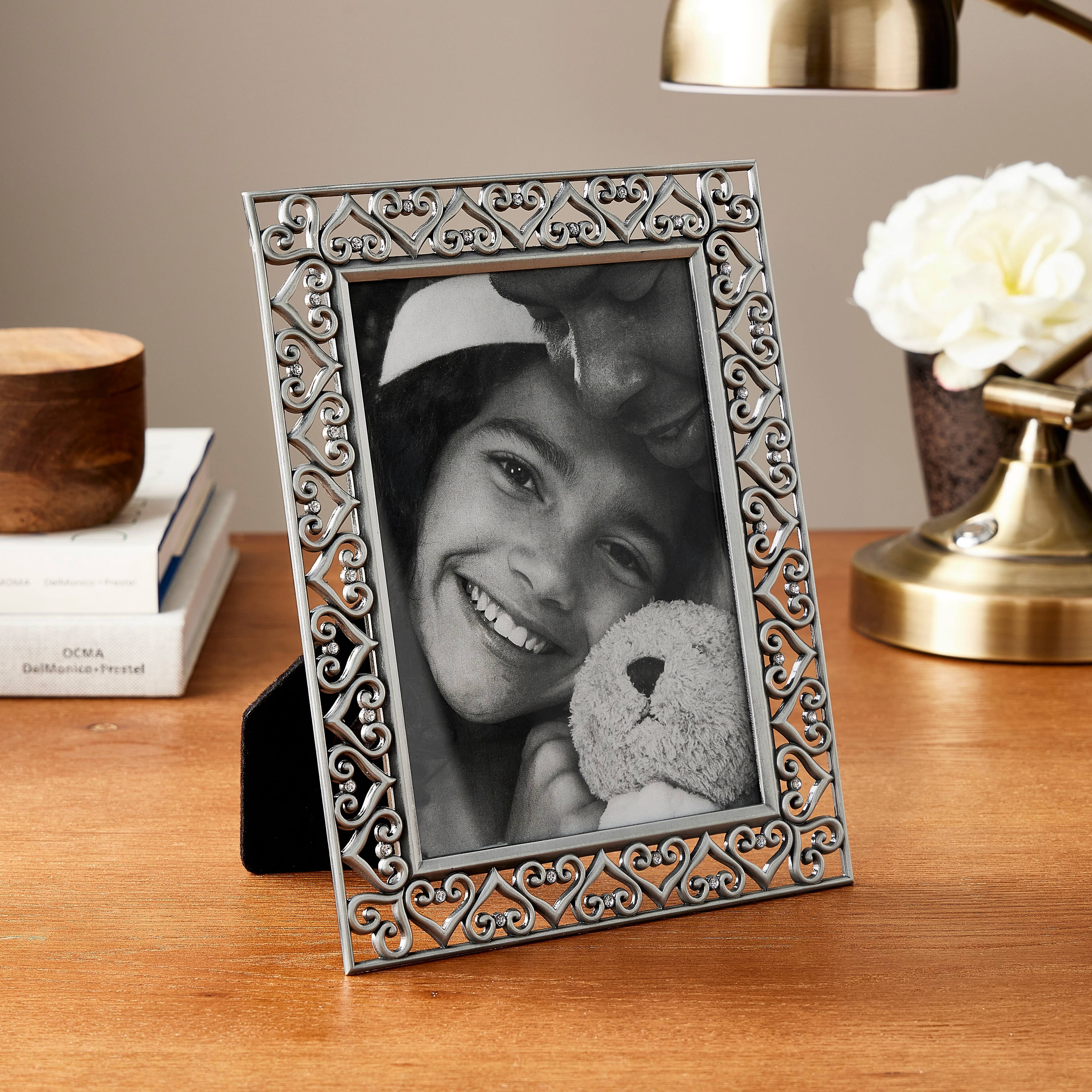 Studio Decor Expressions Pewter Hearts Jeweled Frame