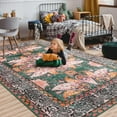 thumbnail image 5 of Cydiria Vintage Boho Traditional Oriental Faux Wool Area Rug, 2' x 3', Green, 5 of 8