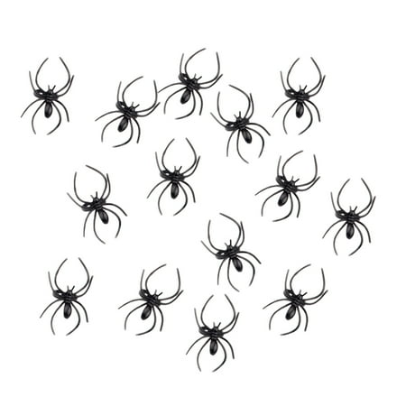 

100pcs Spiders Shape Ring Plastic Halloween Finger Ring Halloween Props for Club Festival (Black)