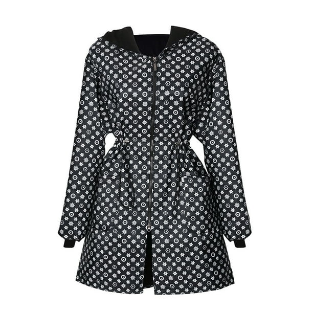 Delantal impermeable de manga larga con capucha y estampado de estrellas para mujer