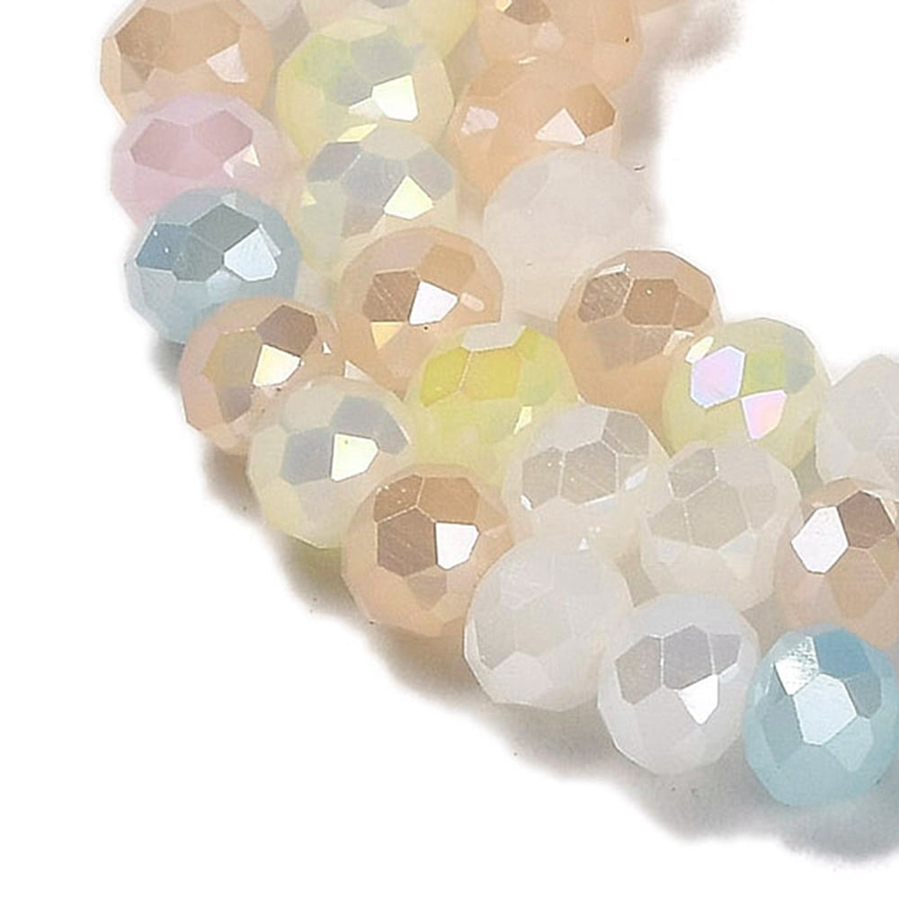 Imitation Jade Glass Beads Strands Faceted Round Cornflower Blue 6x5mm Hole: 1.2mm about 89~90pcs/strand 16.73~17.01 inch(42.5~43.2cm)
