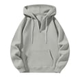 thumbnail image 5 of Men's Quarter Zip Hoodie Oversized Lightweight Drawstring Pullover Hooded Sweatshirt with Kangaroo Pocket for Fall Winter, 5 of 7