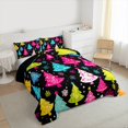 thumbnail image 3 of Manfei Colorful Christmas Tree Full Size Comforter Sets 3-Piece for Kids, Merry Xmas Snowflake Bedding Comforter Set, Festival Happy New Year Bedding Sets, Luxury Bedroom Decor, 3 of 8