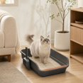 thumbnail image 5 of Large Cat Litter Box, Top Entry Cat Litter Box, Cat Litter Pan with Cat Scooper, Senior Cat Litter Boxes, Detachable Easy Clean, Cat Necessities 19.29x13.78x5.12 Inch (Gray), 5 of 6