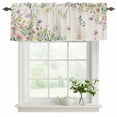 thumbnail image 2 of 2 Pack Valances for Windows, Pink Purple Flower Window Valances for Living Room/Bedroom/Bathroom, Spring Farmhouse Country Floral Leaf Light Filtering Kitchen Curtain Valance 42"W x18" L, 2 of 9