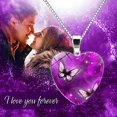 thumbnail image 3 of Pompotops Heart Pendant Necklaces Exquisite Dreamy Butterfly Necklace Birthday Anniversary Jewelry Gift for Women, 3 of 7
