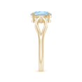 thumbnail image 3 of 1 Carats Prong-Set Solitaire Aquamarine Split Shank Ring in 14K Yellow Gold (8x6mm Aquamarine) - SR0175AQ-YG-AA-8x6-6.5, 3 of 10