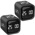 thumbnail image 1 of Timer Pomodoro OORAII giratorio de 5, 25, 10, 50 minutos, negro, paquete de 2, 1 of 9