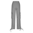 thumbnail image 5 of ITSAME Womens Cargo Pants, High Waisted Wide Leg Multi-Pockets Fashion Travel Hiking Pants Gray XL, 5 of 9