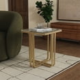 thumbnail image 4 of Safavieh Couture Dominic Industrial Metal and Glass End Table, Brass/Clear, 4 of 11