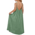 thumbnail image 5 of CCRFTGI Sleeveless Dresses for Children Girls Size 8 Cute Cami Backless Lounge Dresses 2026 Summer Spaghetti Strap Loose Fit Flowy Vacation Dresses Light Green 9-10 Years, 5 of 7