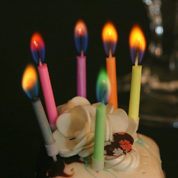 Bougies d'anniversaire flamme colorée