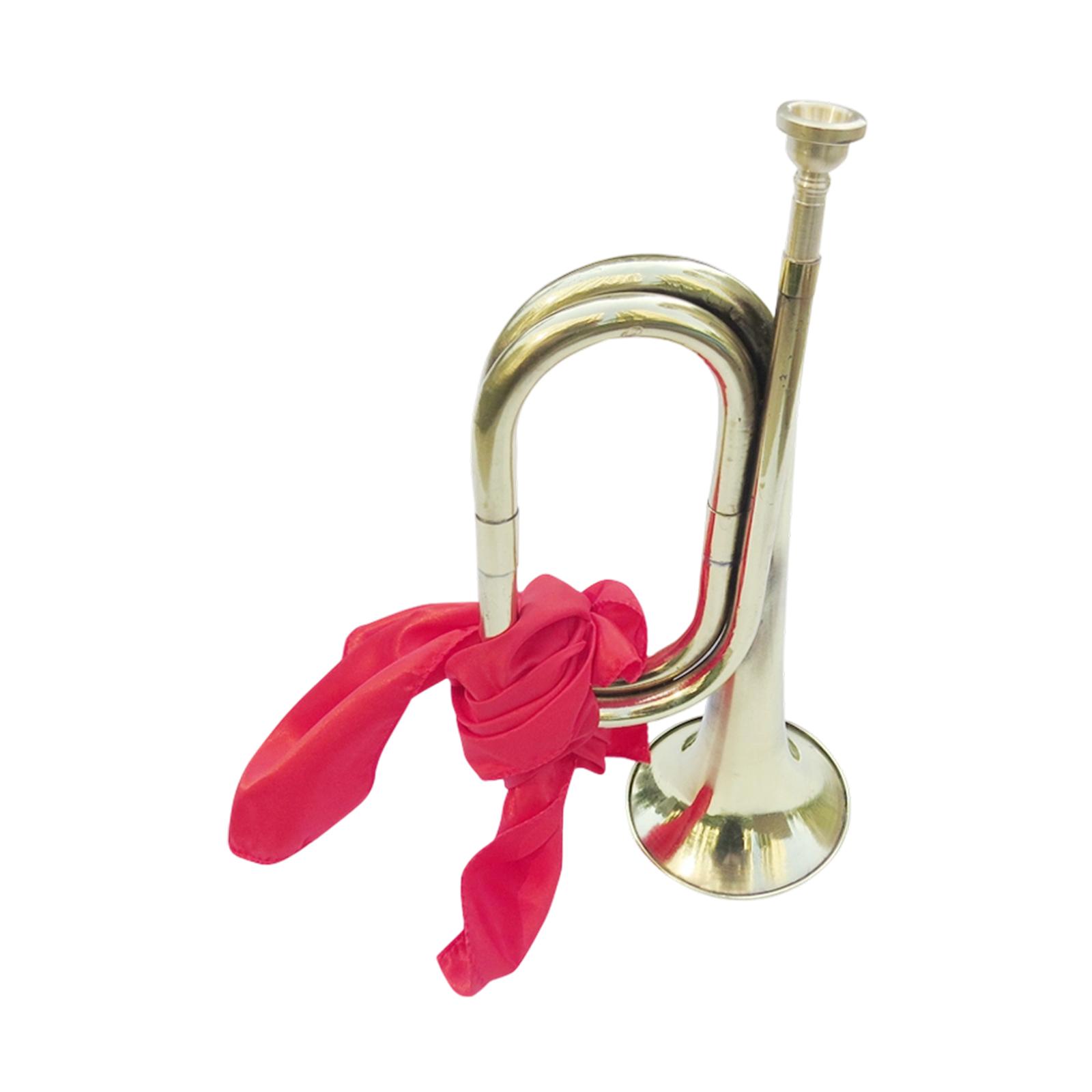 Brass Cavalry Trumpet Bugle Musical Instrument Thickened Material for School Band Training and Shows